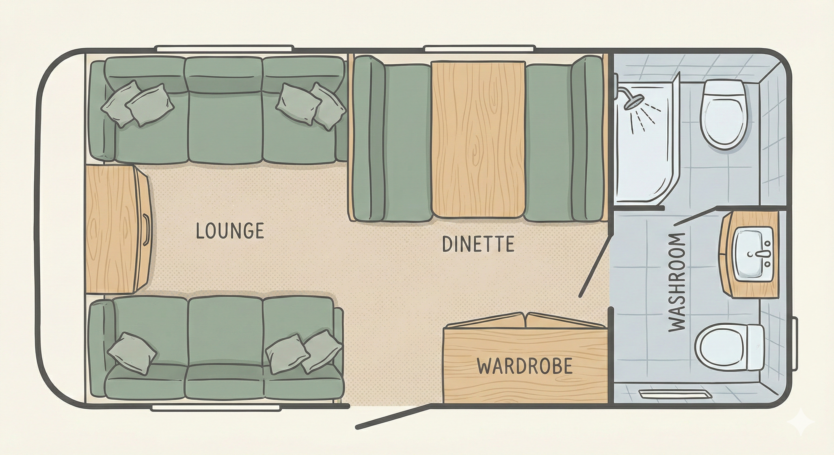 Side Dinette floorplan